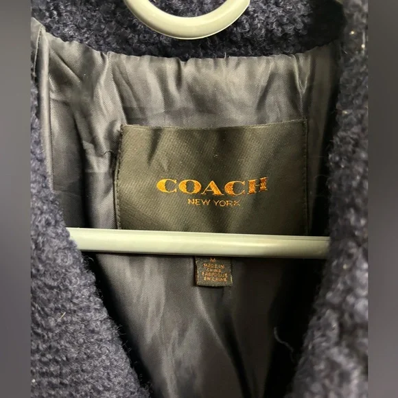 Coach Women's Navy Wool PeaCoat - Picture 4 of 4